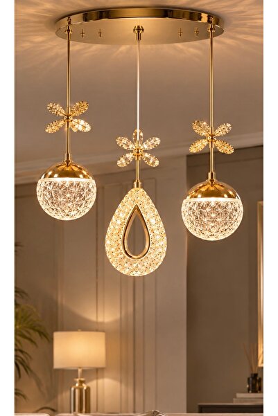 Buiva Bruce Beverly Sarkıt Led Avize Power Ledli Gold Sarı Gövde