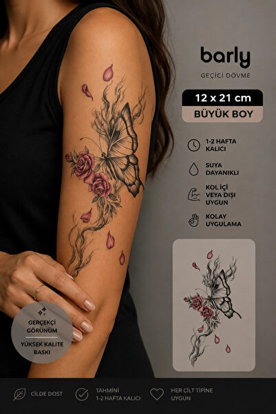 Barly Kelebekler Geçici Dövme Tattoo