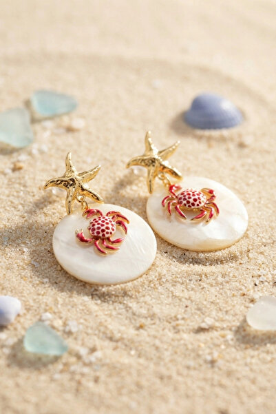 ARMÜZ Sea Star and Crab Figured Dangle Earrings