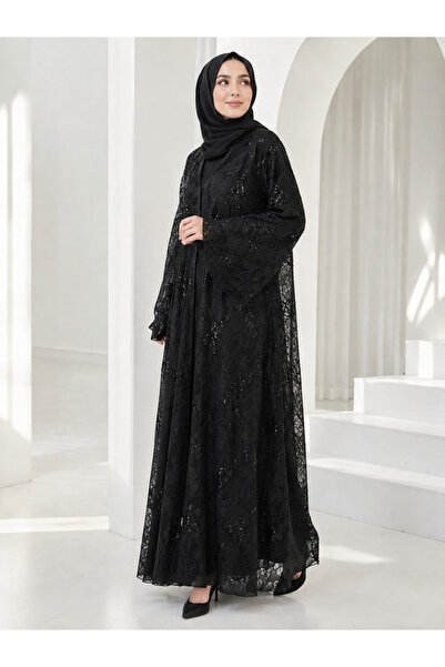 Passion by rahi Beautiful black lace hand embroidery Abaya&Hijab