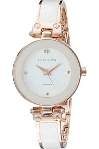 Anne Klein ساعة نسائية بسوار من الألماس الأصلي