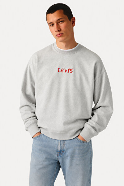 Levi's سويت شيرت رجالي باللون الرمادي بقصة مريحة 0087A-0016