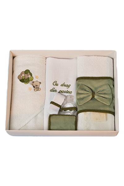 Happy Bears Trusou botez pentru baieti, 7 piese, “Ursulet cu baloane", bumbac...