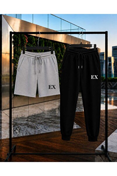 CLOTHES33 Sweatpants Shorts 2-Piece Combination Thin Summer Sweat-Absorbing E...