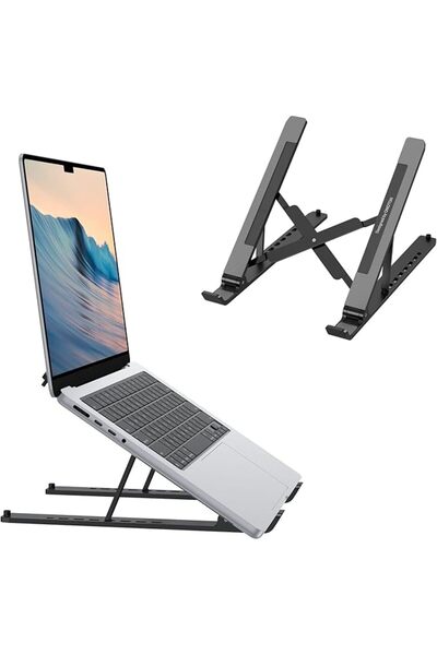Omoton حامل كمبيوتر محمول قابل للتعديل على 7 مستويات، رافع مريح من مادة ABS ل...