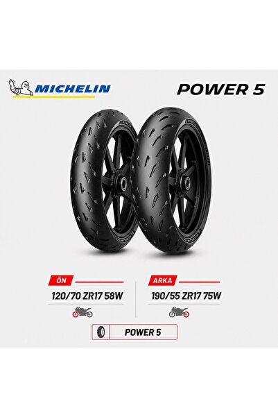 Michelin Power 5 120/70 ZR17 58W - 190/55 ZR17 75W Ön Arka Motosiklet Lastik ...