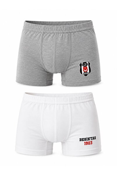 Bjk Lisanslı Taraftar Erkek Çocuk Boxer Külot 2'li Paket Pamuklu Boxer Çocuk ...