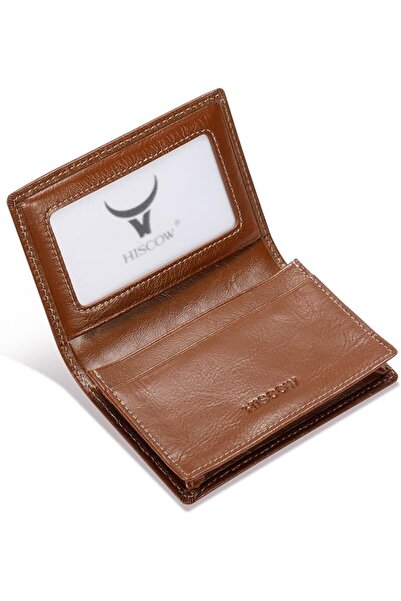 HISCOW Leather Business Card Case Holder for Men & Women, Italian Calfskin