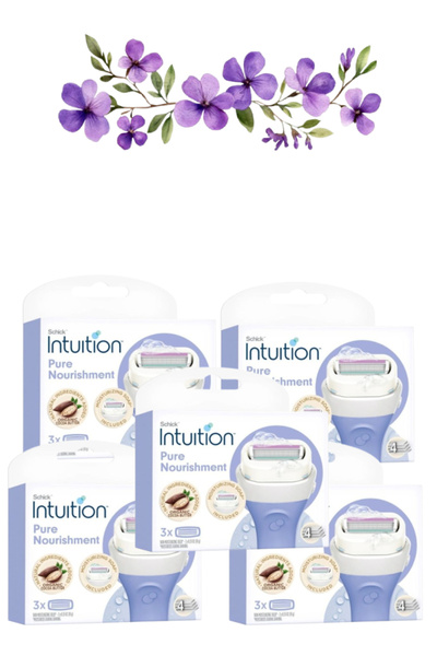 Schick Intuition 5 Pieces Pure Nourishment Women's Razor Refills Pack of 3