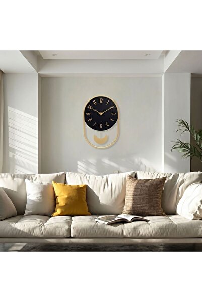 Cambridge New In Metal Pendulum Blck-Gld Wall Clock 20x31x3.8 Cm