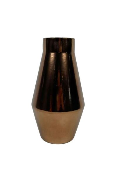 Generic Mirabella Ceramic Vase 12.5X12.5X23 cm -Gold