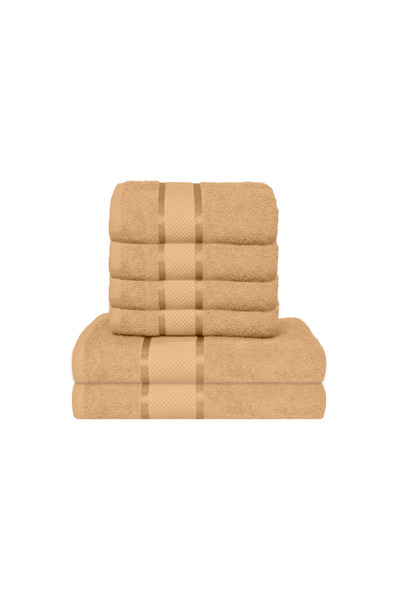LOVE HOME'S Set 6 prosoape de baie, Bumbac, Uni, 400g/m², 50x90cm/70x140cm, M...