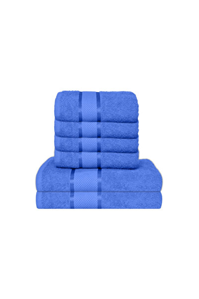 LOVE HOME'S Top Bottom Set of 6 bath towels, Cotton, Solid Color, 400g/m², 50...