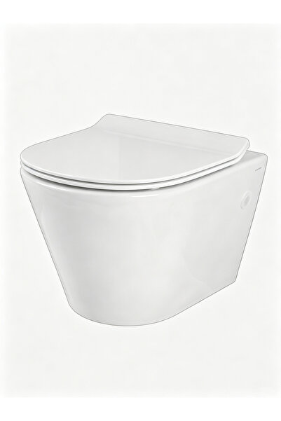 Generic Brand 1PCS White Rimless Wall Hung Ceramic Toilet, Minimalist Suspend...