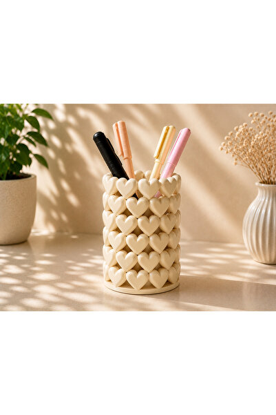 farist Decorative Heart Pen Holder – 3D Printed Desktop Pen Organizer |   Off...