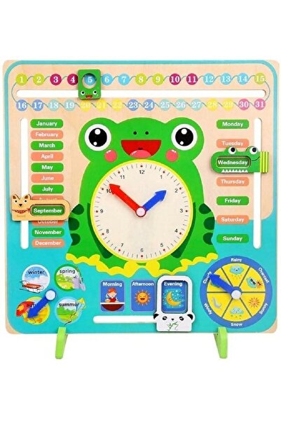 IM FineLife 7 in 1 Montessori wooden calendar and learning clock for kids, Ed...