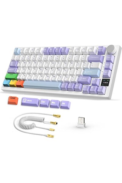 GENERAL لوحة مفاتيح ميكانيكية لاسلكية ATTACK SHARK ajazz AK820 Pro قابلة للتب...