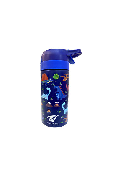 TINY WHEEL Stainless Steel Water Bottle with Spray (320 ml) Dinosaur Design