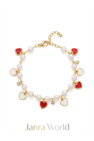 JANRA WORLD Steel Bracelet - Stainless Steel Women's Bracelet with Pearl Bead...