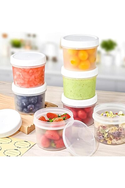 KASTWAVE Small Plastic Containers with Screw Lid, 4 Oz Small Food Storage Fre...