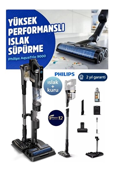 Philips ELVT Yeni Aqua Trio Yeni 9000 Serisi Islak&kuru Dikey Süpürge, Tek Sü...