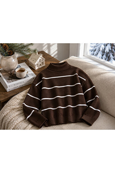 oneoff Women's Soft Striped Oversize Knitted Sweater