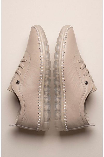 HYS SHOES Women's Beige Orthopedic Walking Shoes Soft Transparent Sole Casual Sneaker