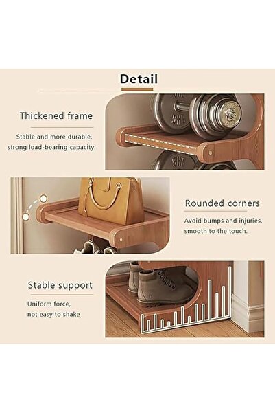 Yelajoy 3 Tier Vertical Bamboo Shoe Rack for Entryway, Space-Saving Shoe Orga...