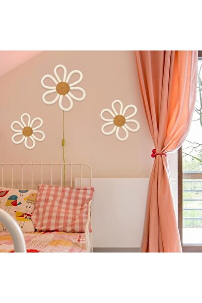 GENERAL Macrame Wall Hanging, 6 Pcs Boho Daisy Flower Woven Wall Decor, 3 Siz...