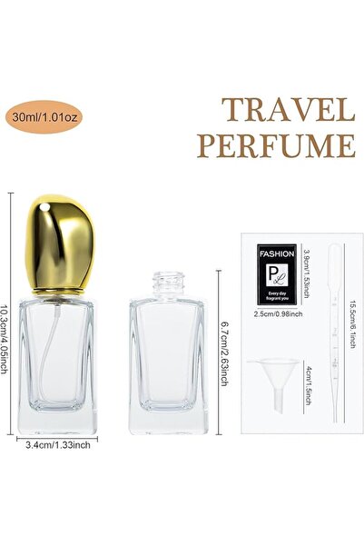 Tazweeq زجاجة عطر زجاجية، 3 قطع من زجاجات رش العطر، زجاجات عطر شفافة سعة 30 م...
