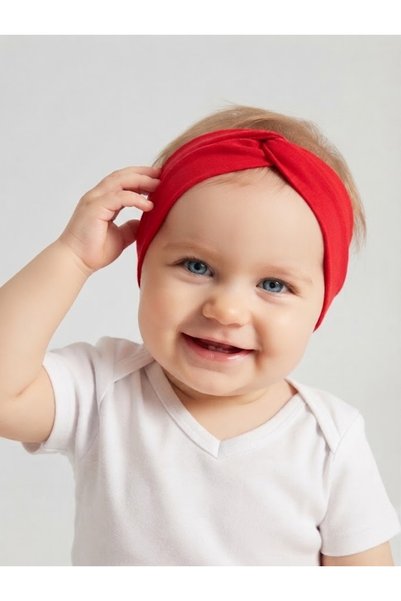 Babygiz Cross-Tied Cotton Combed Cotton Non-Marking Soft Flexible Baby Kids Hair Band