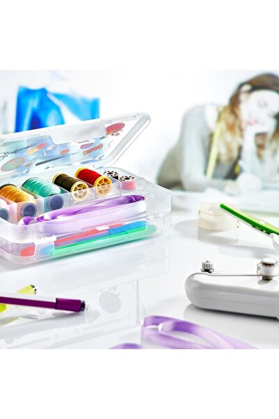 Marsilyan Double-Sided Compartmented Hobby Sewing Box Ardunio Material Box ()...