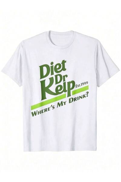 4CR تي شيرت Diet Dr Kelp Where's My Drink - تي شيرت ميم بتصميم التسعينات
