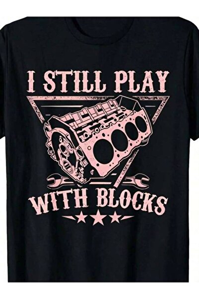 LİNA06 I Still Play With Blocks Car Mechanic Motor Engine Fabric Menswear Y2K...