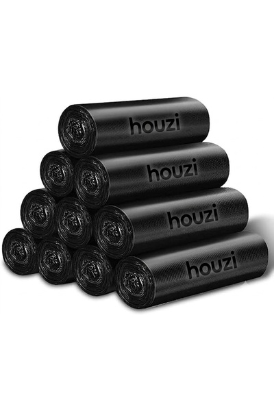 Houzi Black Garbage Bags 20 Pack, 95x120cm HDPE Leak-Proof | Octagon Bottom D...