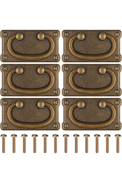 Morvena Picks Mânere de mobilier vintage Set 6 piese, Mânere inele din aliaj ...