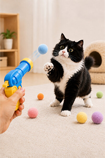 Arbolos Peluş Top Atan Kedi Oyun Tabancası