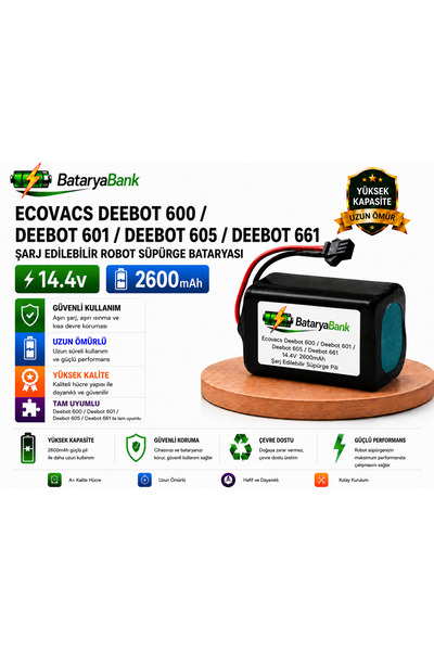 BataryaBank Ecovacs Deebot 600 / Deebot 601 / Deebot 605 / Deebot 661 Uyumlu ...