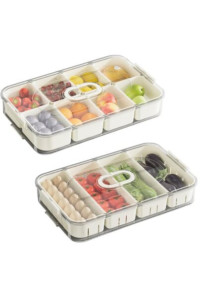 STARSTAR Compartmented Snack Box - Fruit and Vegetable Storage Box - Pack of ...