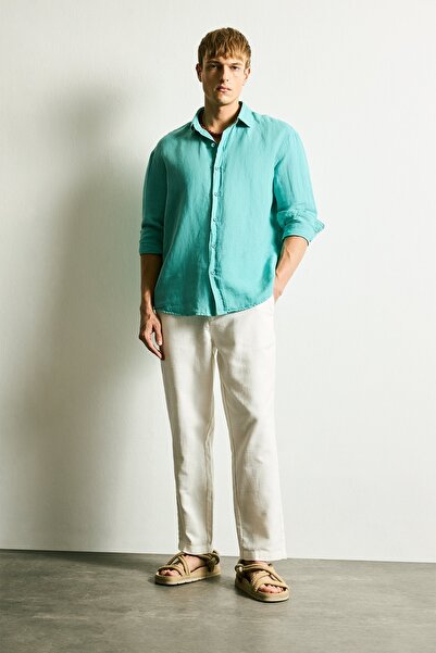 DeFacto Regular Fit %100 Pamuk Kanvas Pantolon - Ekru