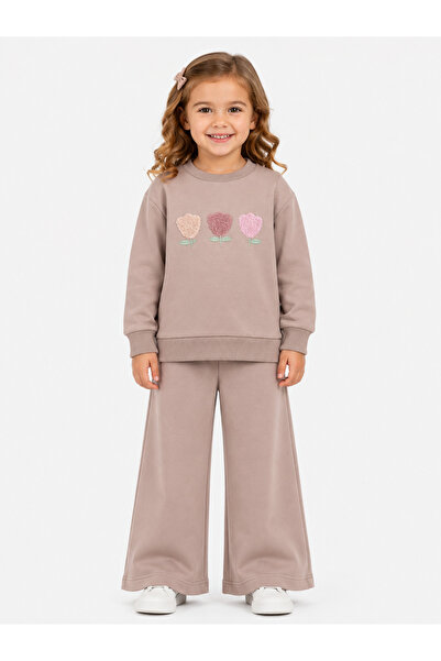 MİNOLES KIDS 2 Ip Seasonal and Winter Cotton Suit with Embroidery for Girls, ...
