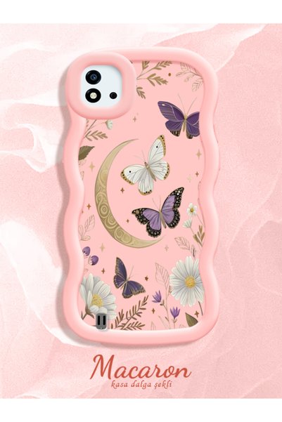 CHICASELUX Realme C11 2021 Compatible Wavy Frame Moon Butterfly and Flower Pa...