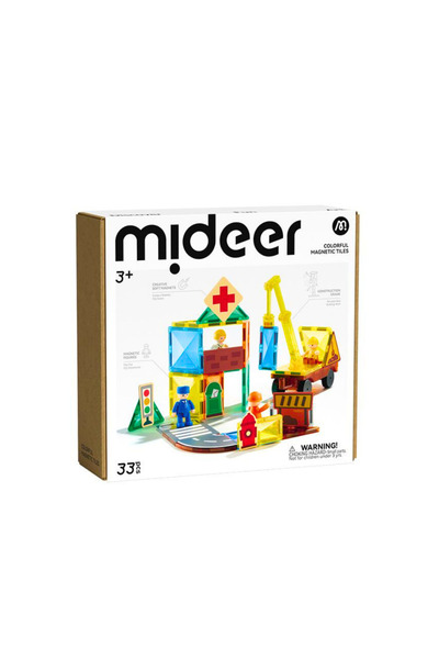 Mideer Magnetic Tiles - City Heroes, 33 Pieces