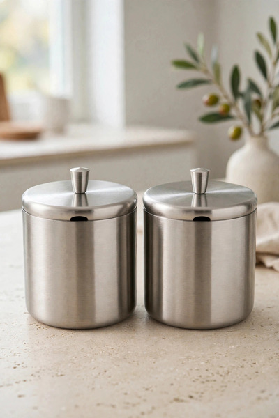 ÖzSa Home 2-Piece Aegean Large Size Stainless Steel Spice Rack Suitable for H...