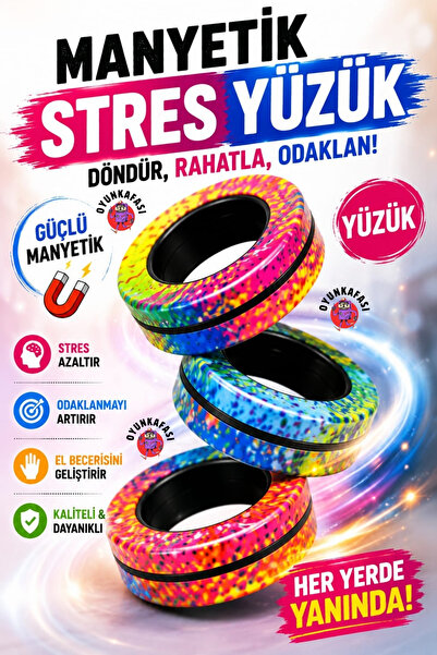 OYUNKAFASI 3’lü Manyetik Stres Yüzüğü – Döndür, Birleştir, Eğlenceyi Yanında ...