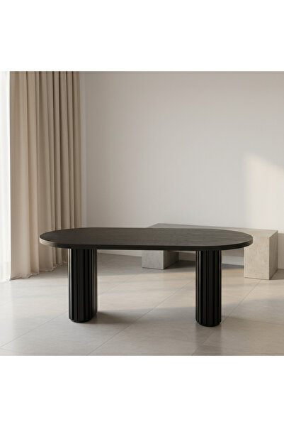 Roots Furniture طاولة طعام من خشب البلوط الأسود بطول 200 سم