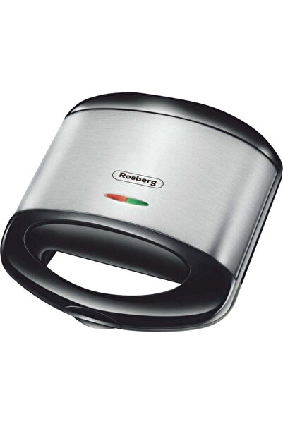 rosberg Sandwich-Maker, 750W, 2 felii, Antiaderent, Otel inoxidabil / Negru,