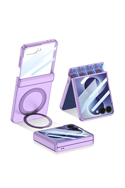 Nezih Case Galaxy Z Flip 8 Uyumlu Magsafe Sarj Destekli Ring Standlı Kılıf