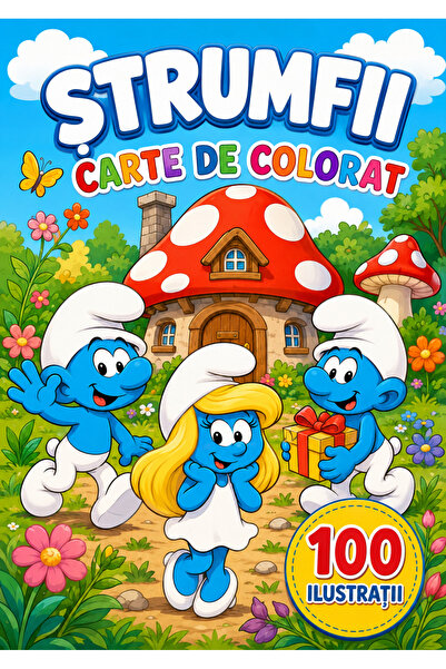 Disney Carte de colorat, 100 de ilustratii Ștrumfii , A4