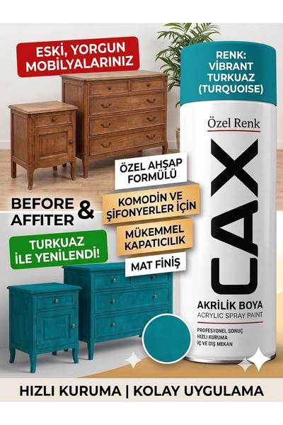 caxcolors CAX Akrilik Sprey Boya 400ml - Mobilya Yenileme Boyası, Komodin & Ş...